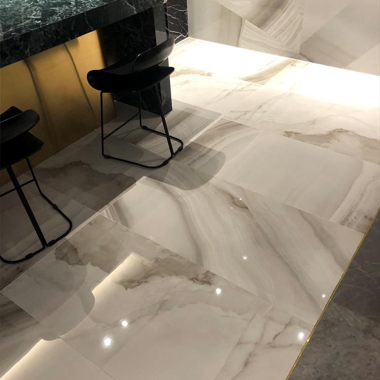 Porcelain Floor and Wall Tile High Gloss Singular Tile with Rectangular Shape