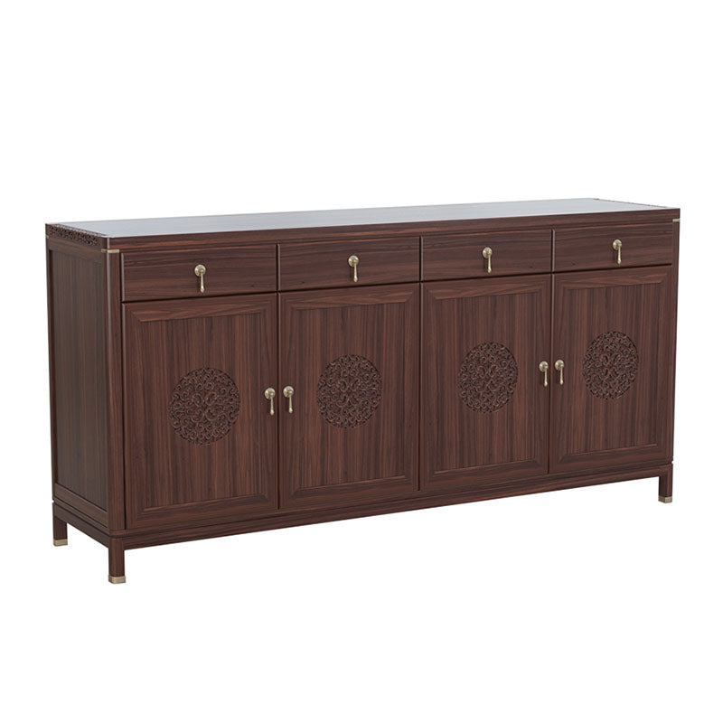 Modern Buffet Table Solid Wood Buffet Stand with Doors for Dining Room