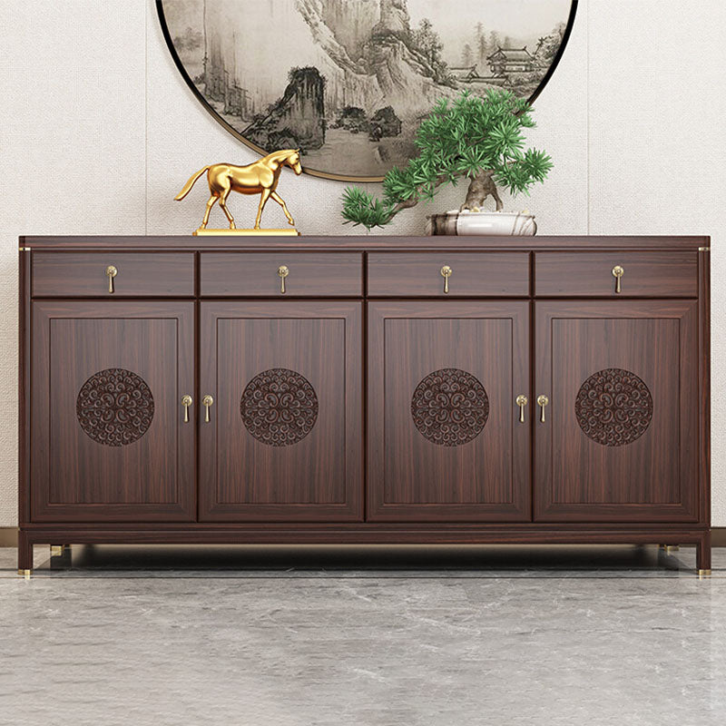 Modern Buffet Table Solid Wood Buffet Stand with Doors for Dining Room