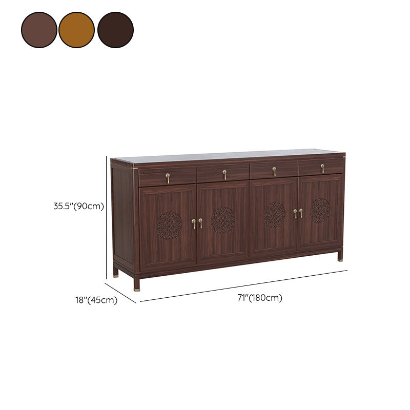 Modern Buffet Table Solid Wood Buffet Stand with Doors for Dining Room