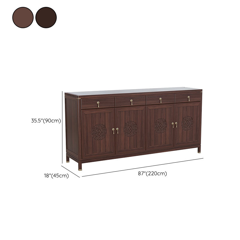 Modern Buffet Table Solid Wood Buffet Stand with Doors for Dining Room