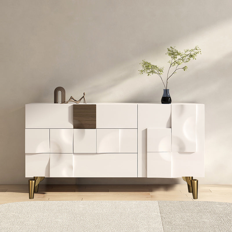 Glam Style Sideboard Cabinet Living Room Buffet Table with Drawers and Storage