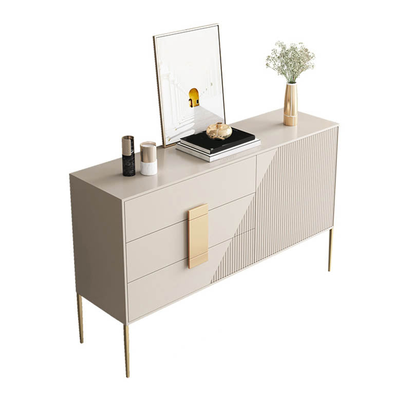 Glam Style Wooden Sideboard Cabinet 33.5" High Sideboard with Drawers and Storage