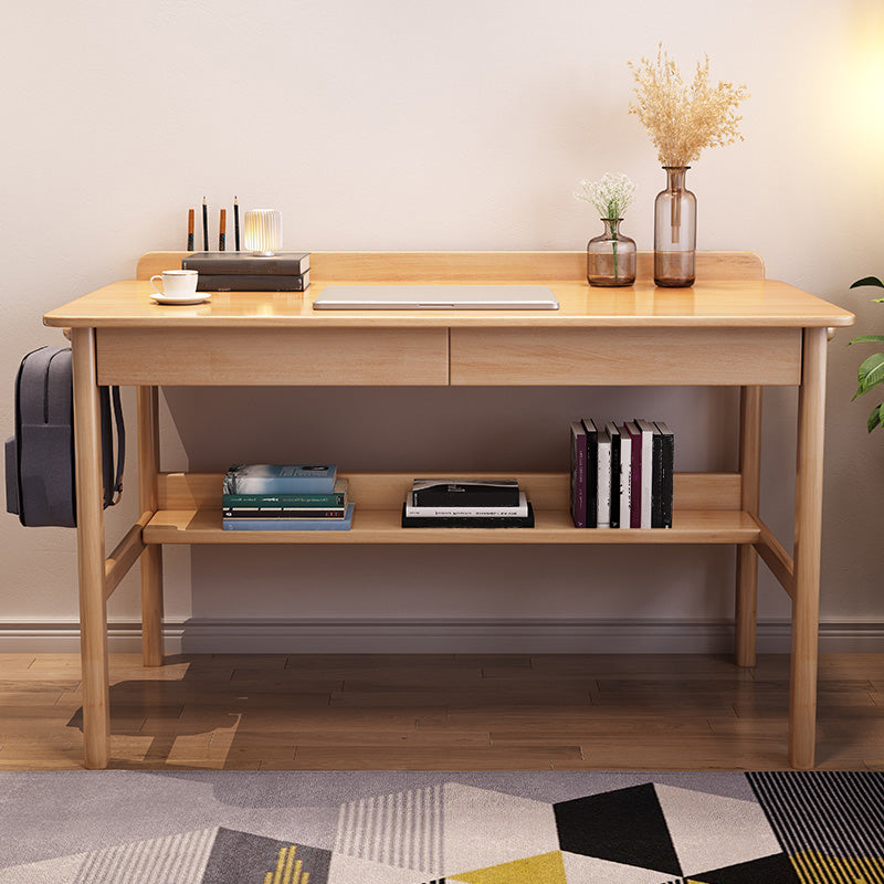 Rectangular Shaped Office Table Wood Writing Desk in White/Brown/Natural