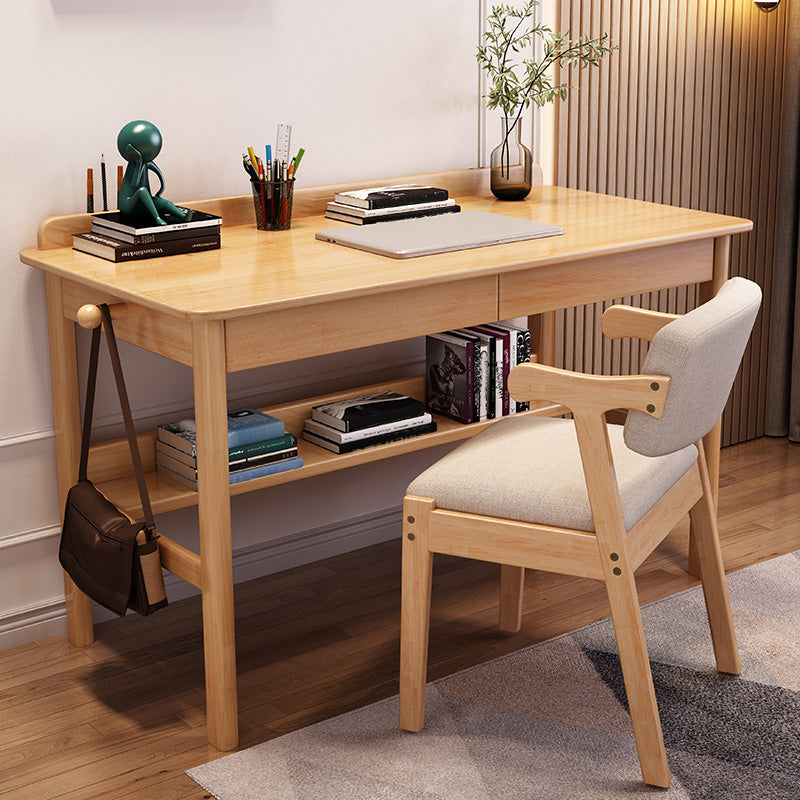 Rectangular Shaped Office Table Wood Writing Desk in White/Brown/Natural