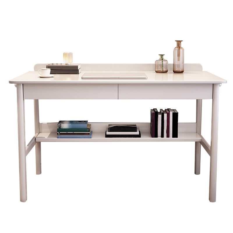 Rectangular Shaped Office Table Wood Writing Desk in White/Brown/Natural