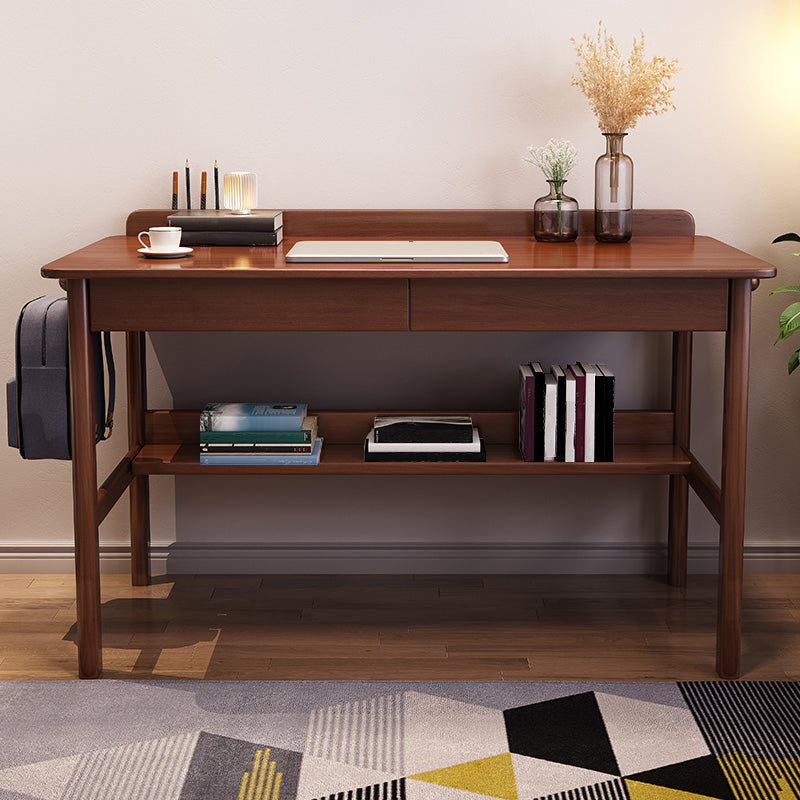 Rectangular Shaped Office Table Wood Writing Desk in White/Brown/Natural