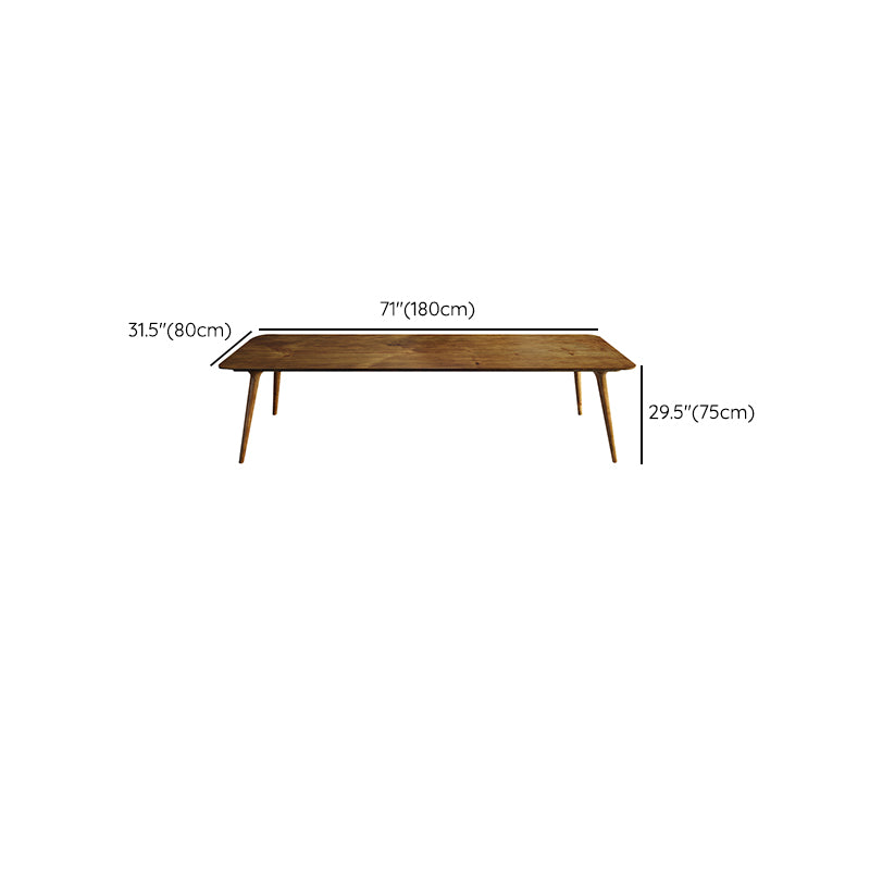 Modern Solid Wood Writing Desk Parsons Base 29.53" Tall Office Desk