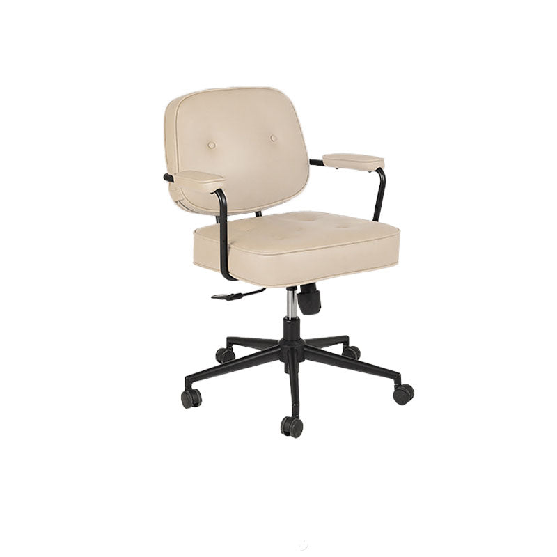 Contemporary Fixed Arms Desk Chair Wheels Included Conference Chair for Office