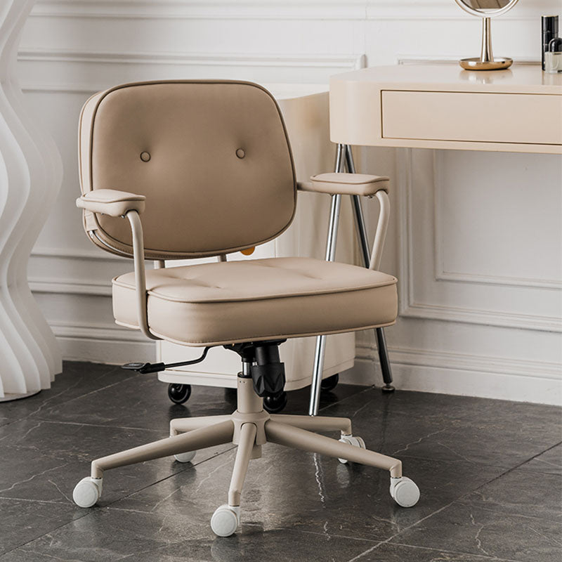 Contemporary Fixed Arms Desk Chair Wheels Included Conference Chair for Office