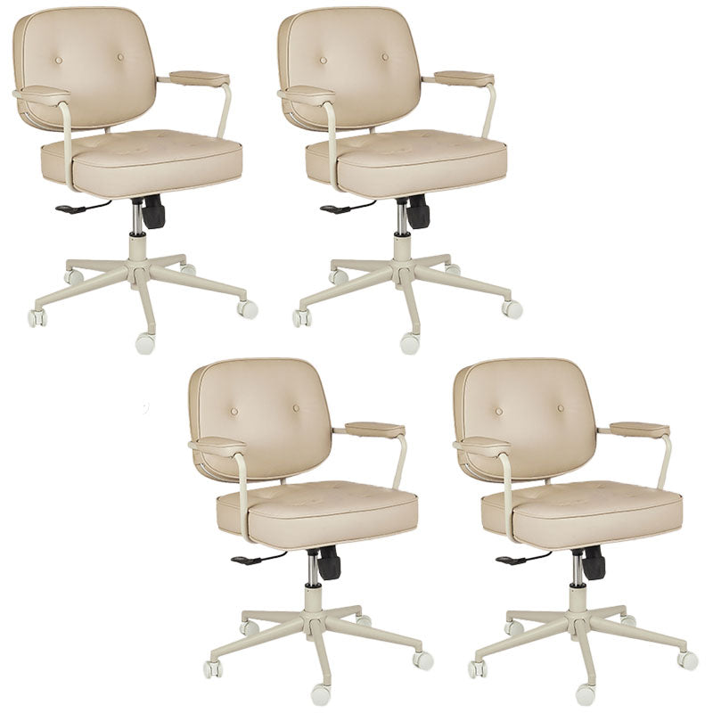 Contemporary Fixed Arms Desk Chair Wheels Included Conference Chair for Office