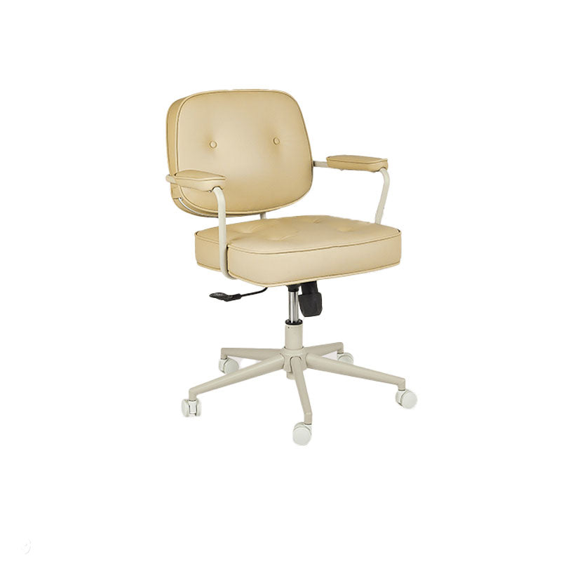 Contemporary Fixed Arms Desk Chair Wheels Included Conference Chair for Office