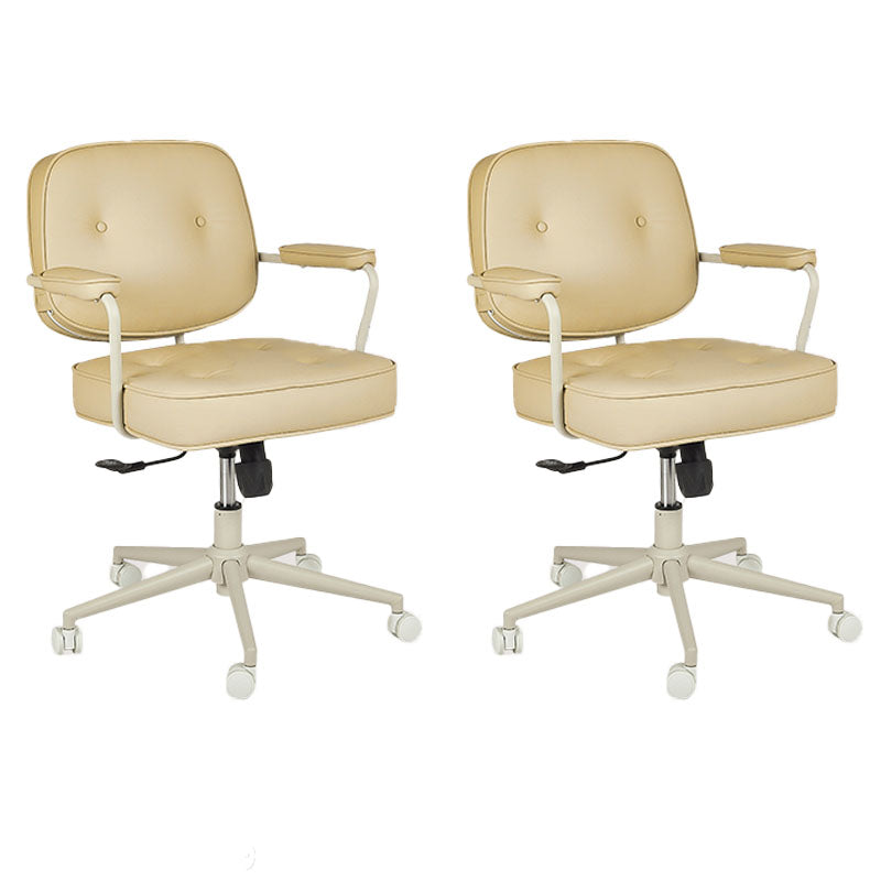 Contemporary Fixed Arms Desk Chair Wheels Included Conference Chair for Office