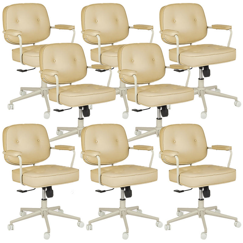 Contemporary Fixed Arms Desk Chair Wheels Included Conference Chair for Office