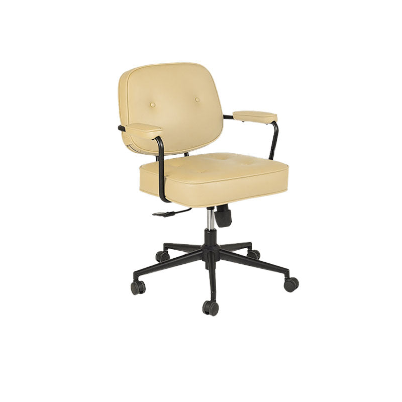 Contemporary Fixed Arms Desk Chair Wheels Included Conference Chair for Office