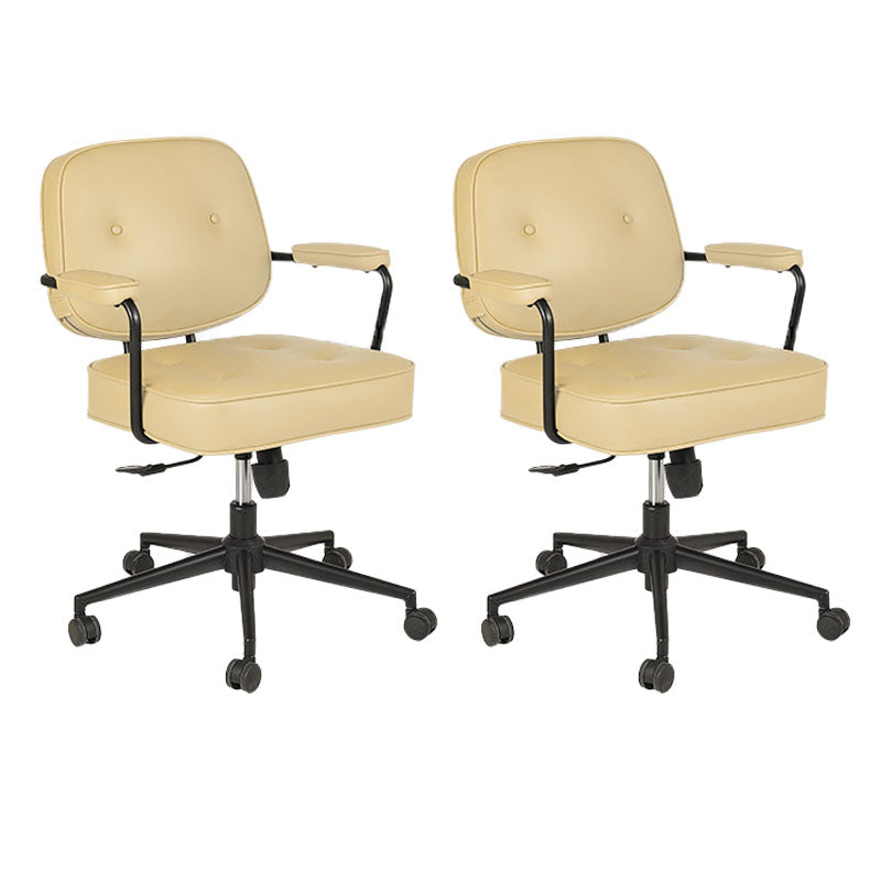 Contemporary Fixed Arms Desk Chair Wheels Included Conference Chair for Office