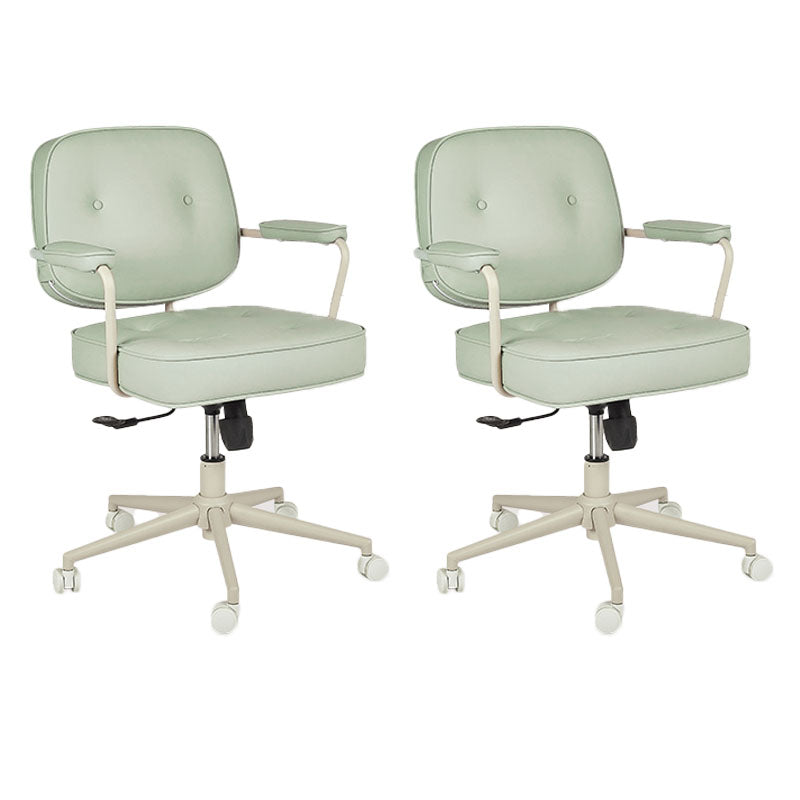 Contemporary Fixed Arms Desk Chair Wheels Included Conference Chair for Office