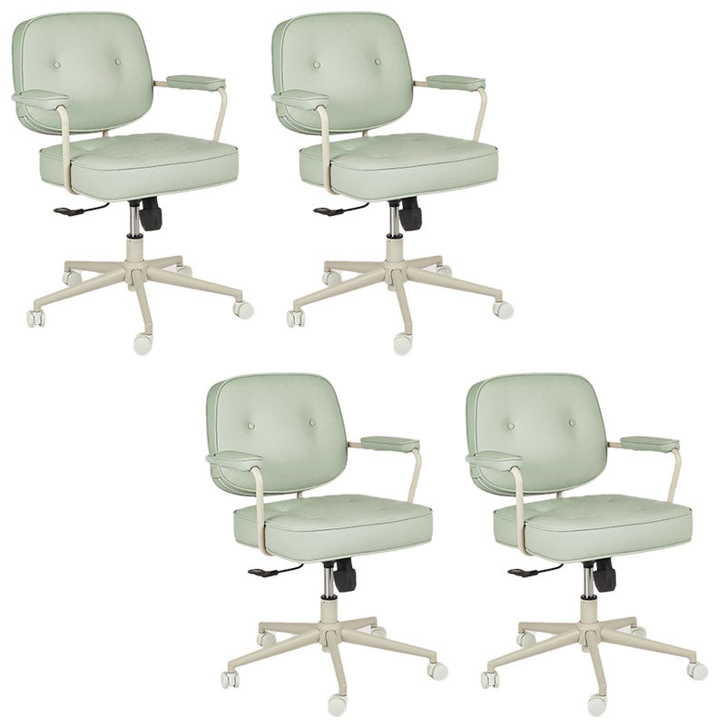 Contemporary Fixed Arms Desk Chair Wheels Included Conference Chair for Office