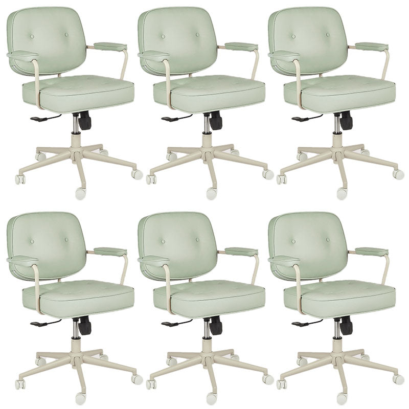 Contemporary Fixed Arms Desk Chair Wheels Included Conference Chair for Office