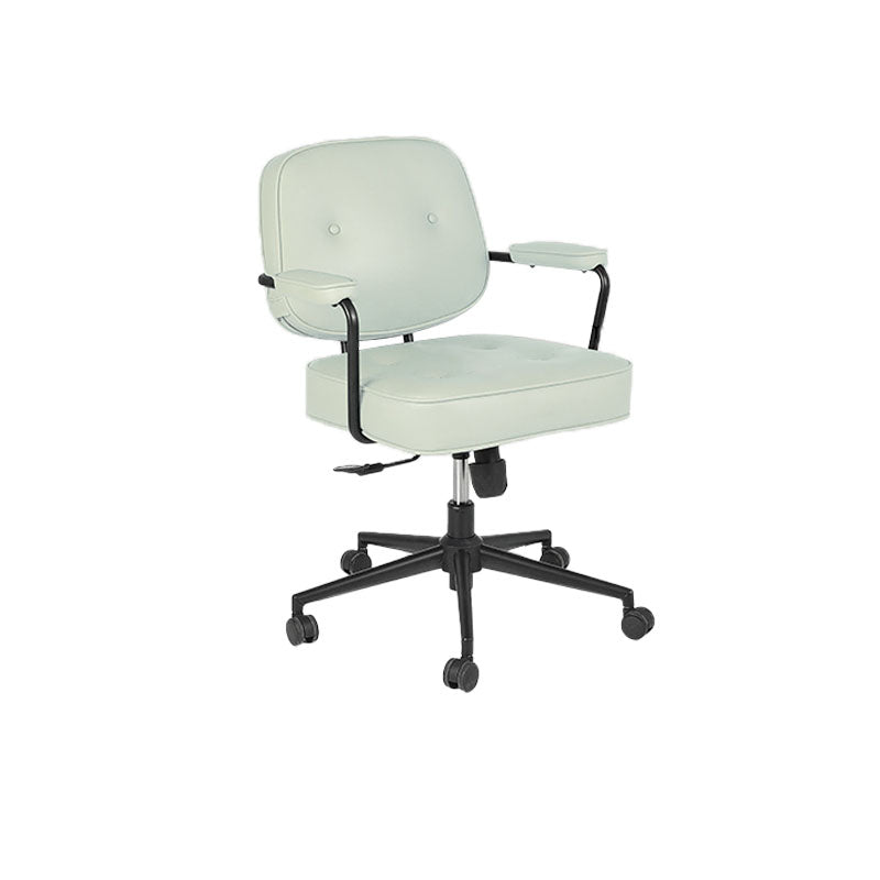 Contemporary Fixed Arms Desk Chair Wheels Included Conference Chair for Office