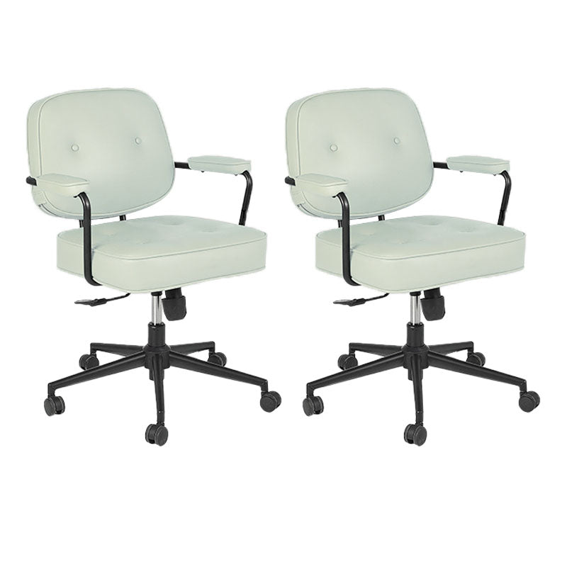 Contemporary Fixed Arms Desk Chair Wheels Included Conference Chair for Office