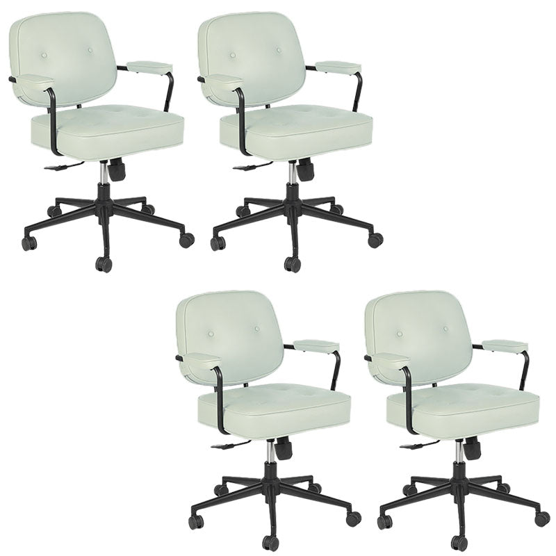 Contemporary Fixed Arms Desk Chair Wheels Included Conference Chair for Office