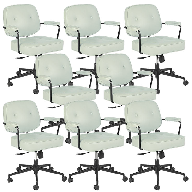 Contemporary Fixed Arms Desk Chair Wheels Included Conference Chair for Office