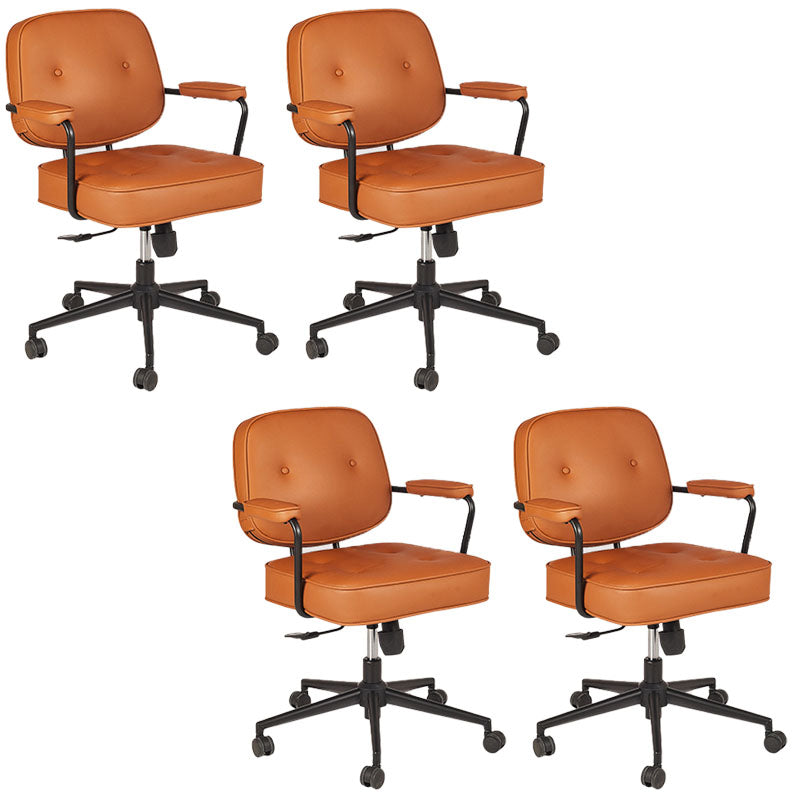 Contemporary Fixed Arms Desk Chair Wheels Included Conference Chair for Office