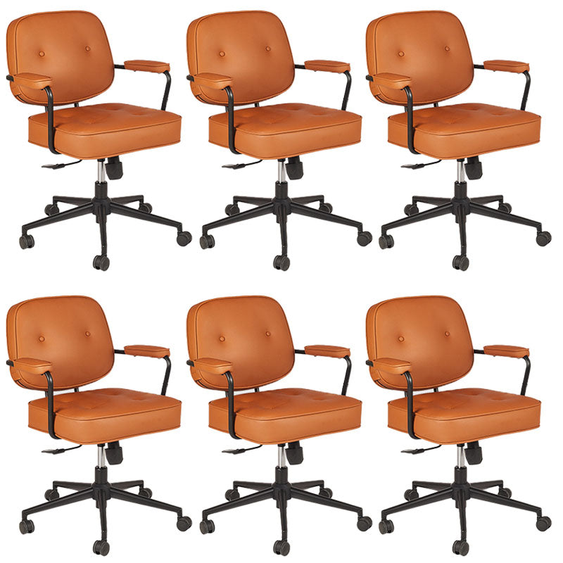 Contemporary Fixed Arms Desk Chair Wheels Included Conference Chair for Office