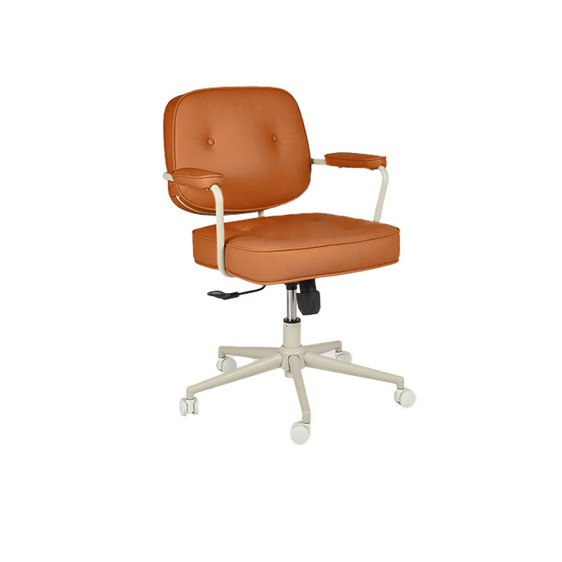 Contemporary Fixed Arms Desk Chair Wheels Included Conference Chair for Office