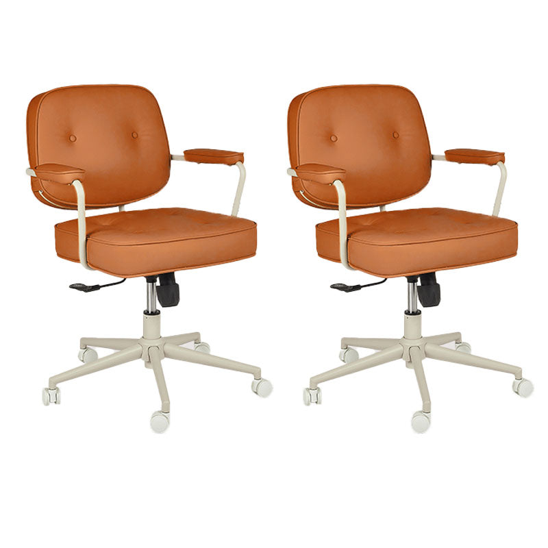 Contemporary Fixed Arms Desk Chair Wheels Included Conference Chair for Office