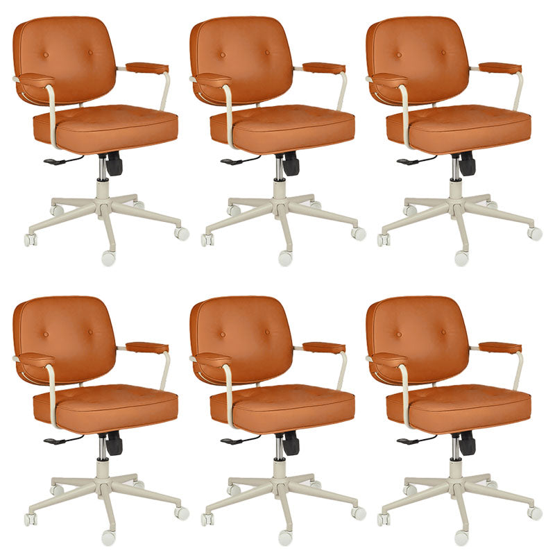 Contemporary Fixed Arms Desk Chair Wheels Included Conference Chair for Office