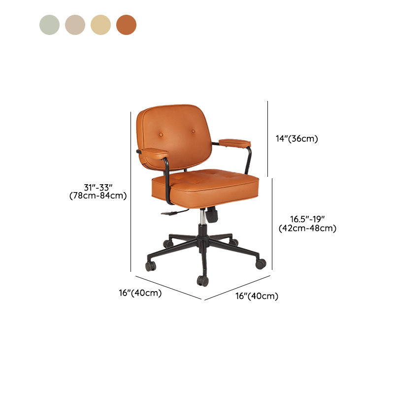 Contemporary Fixed Arms Desk Chair Wheels Included Conference Chair for Office