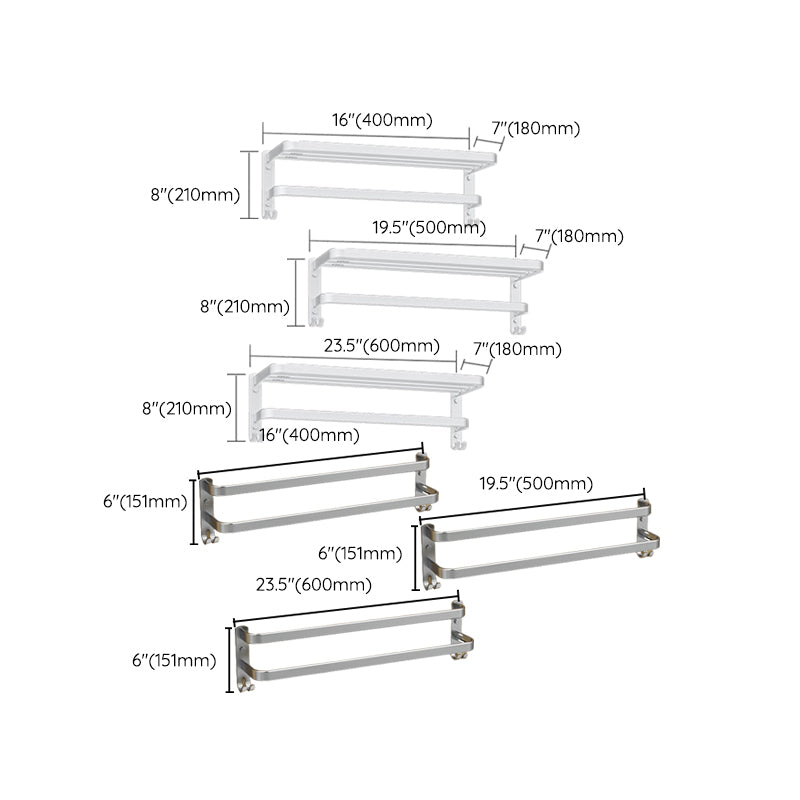 Minimalism Bathroom Hardware Set Stainless Steel Robe Hooks/Towel Bar & Bath Shelf