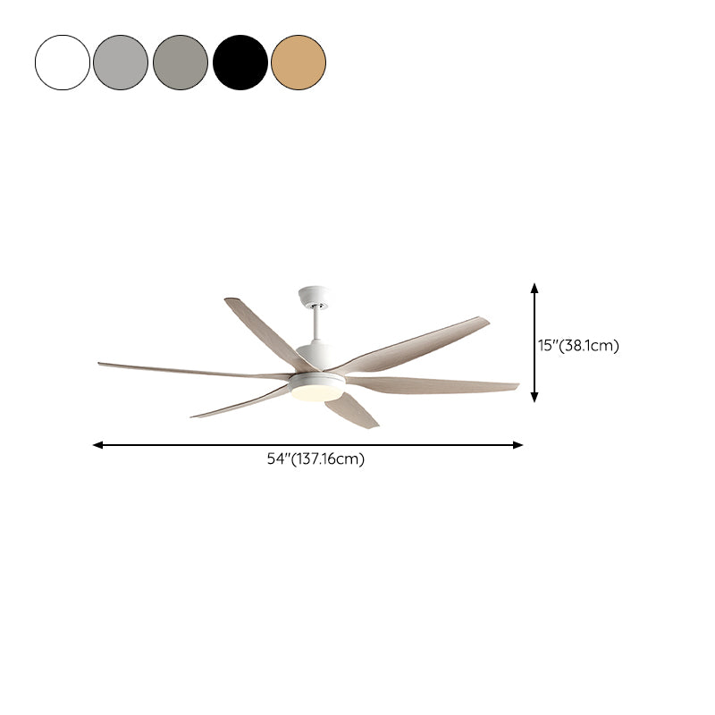 Simple Style LED Ceiling Fan 6-Blade Fan Lighting for Dining Room