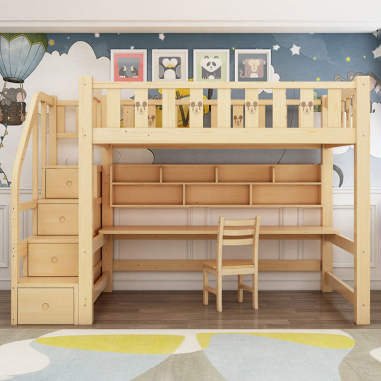 Gender Neutral Kids Bed Solid Wood Scandinavian No Theme Loft Bed