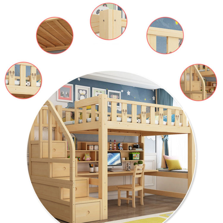 Gender Neutral Kids Bed Solid Wood Scandinavian No Theme Loft Bed