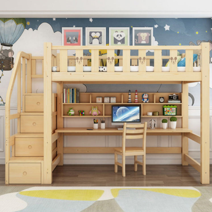 Gender Neutral Kids Bed Solid Wood Scandinavian No Theme Loft Bed