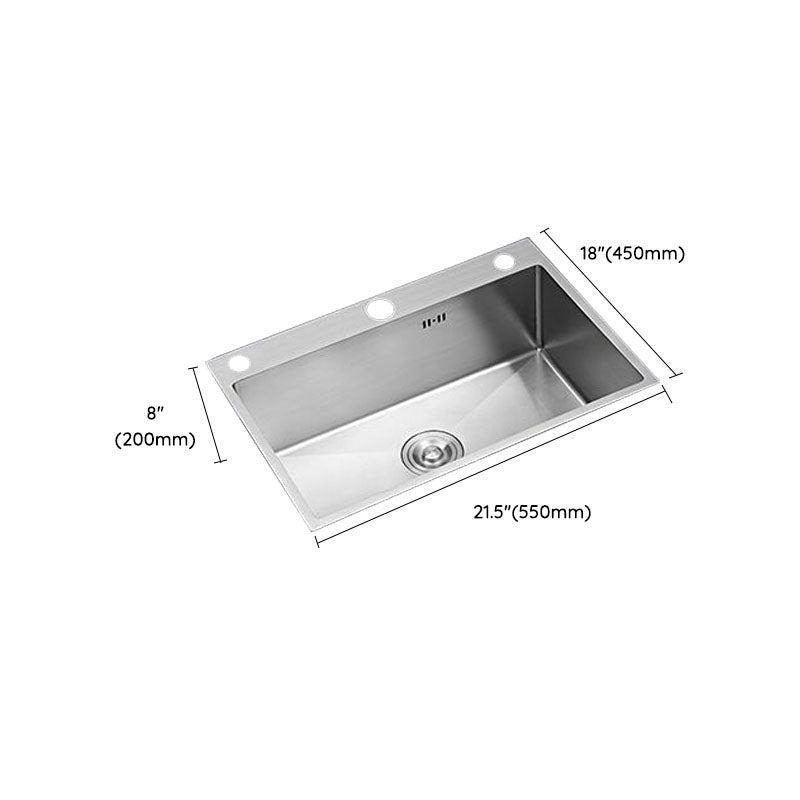 Single Bowl Kitchen Sink Stainless Steel Kitchen Sink with Strainer