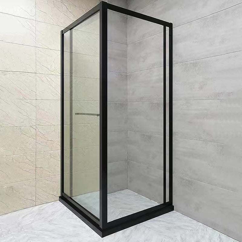 Square Black Shower Shower Enclosure Single Sliding Shower Enclosure