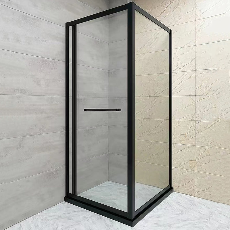 Square Black Shower Shower Enclosure Single Sliding Shower Enclosure