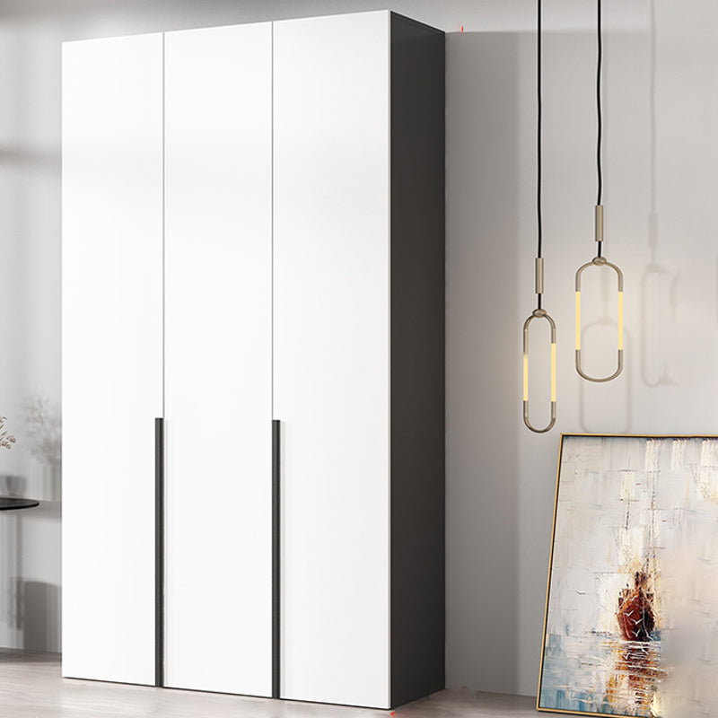 Artificial Wood Coat Locker White Kids Closet with Sliding Barn Door