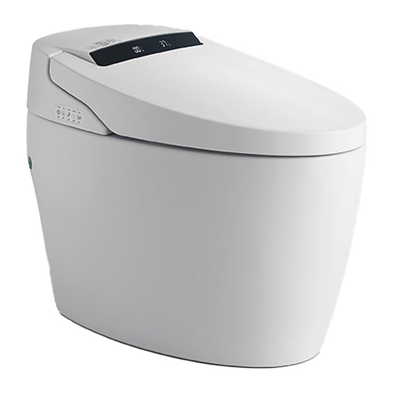 Elongated Smart Toilet Seat Bidet White Floor Standing Bidet Seat with Heated Seat