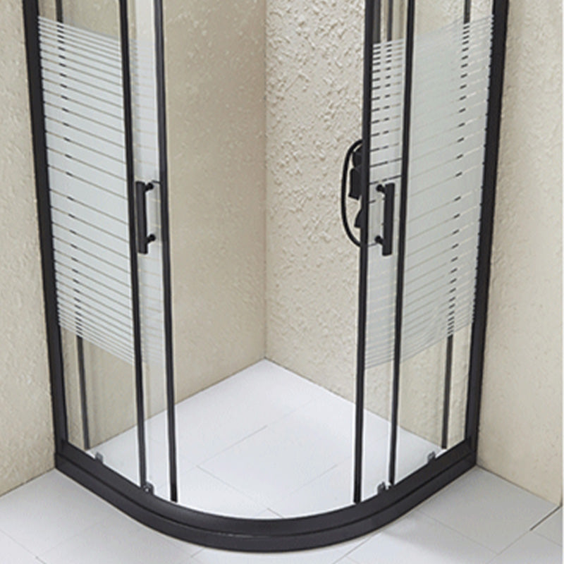 Tempered Shower Bath Door Double Sliding Shower Doors in Black