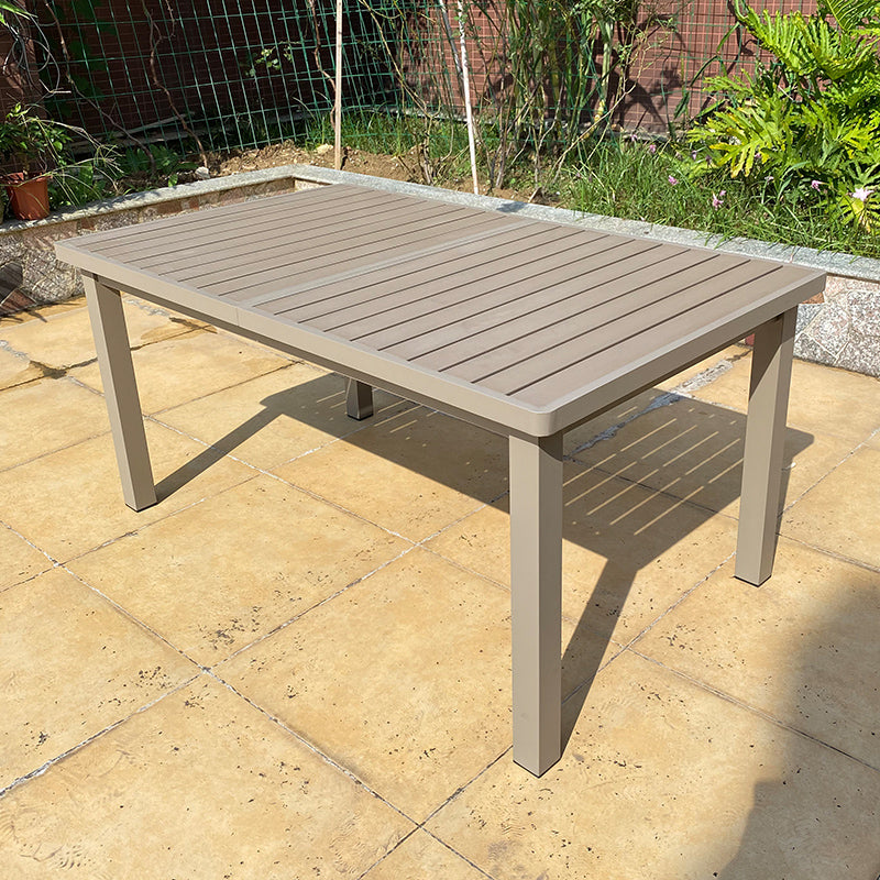 Modern Aluminum Patio Table Scalable Rectangle Waterproof Dining Table