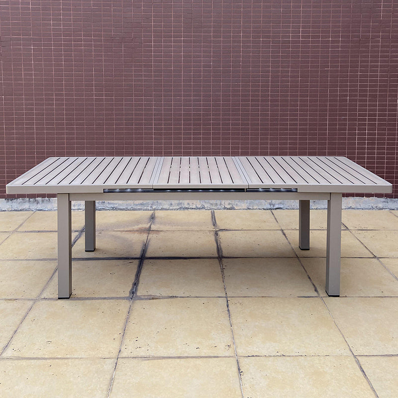 Modern Aluminum Patio Table Scalable Rectangle Waterproof Dining Table