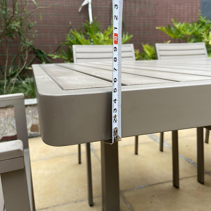 Modern Aluminum Patio Table Scalable Rectangle Waterproof Dining Table