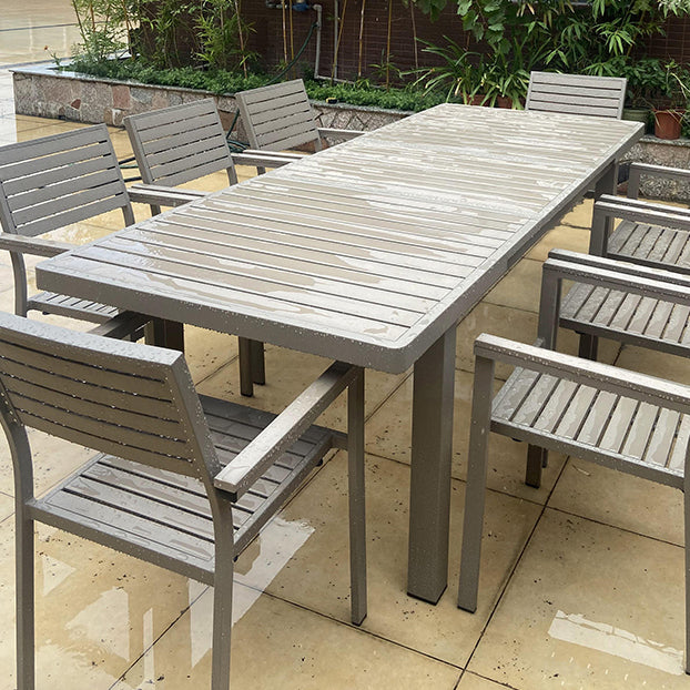 Modern Aluminum Patio Table Scalable Rectangle Waterproof Dining Table