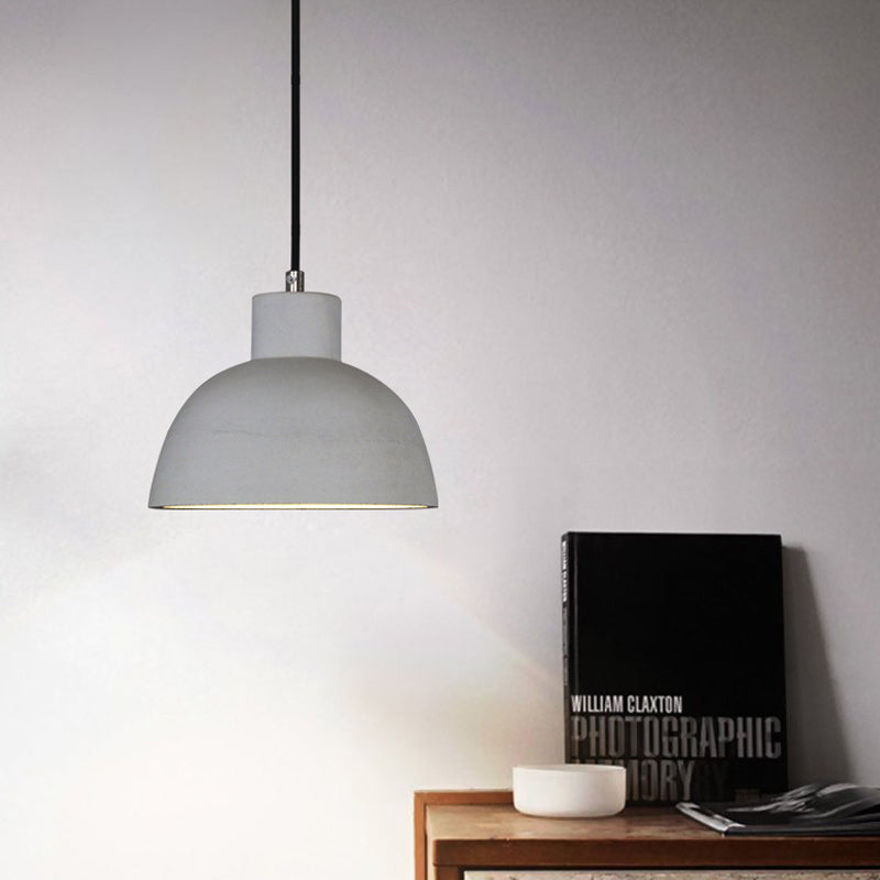 Industriële stijl koepelvormig plafond hanglamp 1 hoofd cement hangende lampkit in grijs