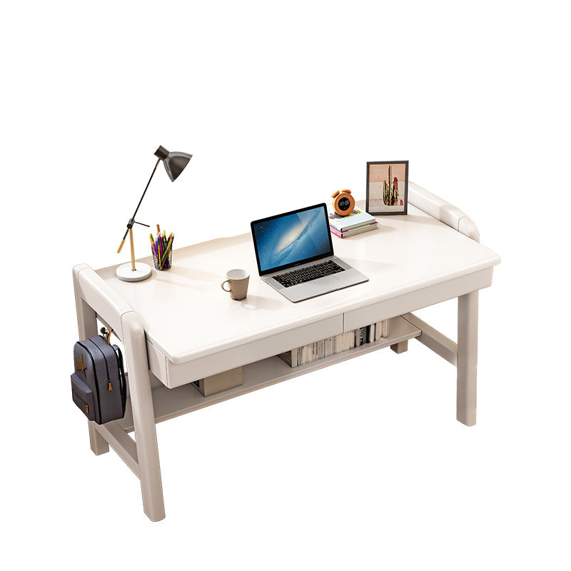 Writing Desk with 2 Drawer 23.6"W Solid Wood Adjustable Child Desk